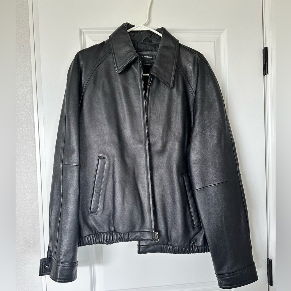 Oversized leather jacket